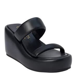 Coconuts by Matisse Unique Black Slip-On Wedge Sandals size 9